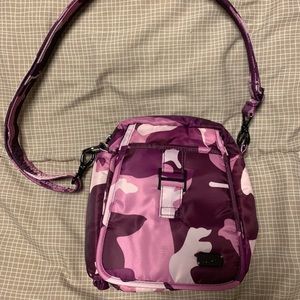 Can Can convertible crossbody and belt bag in Camo Purple by Lug.